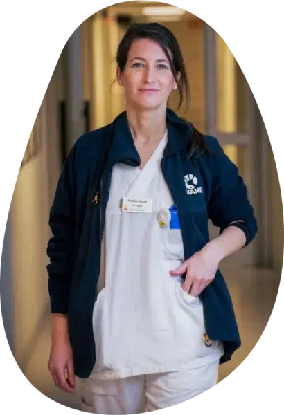 Natalia Sande på jobbet